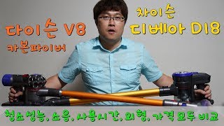 무선청소기 한판 승부 다이슨 V8 vs 차이슨 디베아 D18 [upl. by Eleumas]