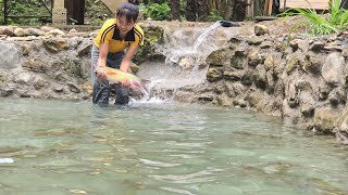 Wash The pond change The Water Drop The Fish Into The PondFarm Construction  Lý Thị Ninh [upl. by Anujra]