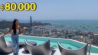 80000 28M THB Stunning Pattaya Beach View Condo for Sale  Thailand House Tour [upl. by Franek]