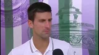 Novak Djokovic postmatch interview  Wimbledon [upl. by Anuahs]