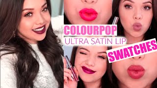 COLOURPOP ULTRA SATIN LIPS SWATCHES [upl. by Dlarej]