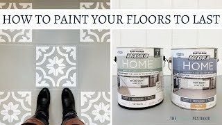 HOW TO PAINT YOUR FLOORS TO LAST  RockSolid Home by Rust Oleum [upl. by Alleoj222]