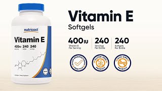 Nutricost Vitamin E 400 IU Review  240 Softgel Capsules  Gluten Free NonGMO [upl. by Alebasi357]