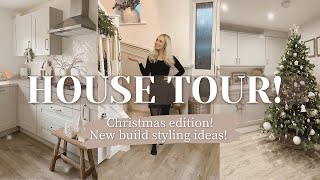 HOUSE TOUR  Christmas edition Big festive house tour of new build home PART 1 Kitchen living room [upl. by Liek]