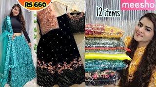 Meesho Lehenga Haul Under Rs 670  1000  Meesho Festivewear Lehenga  Meesho Jewelry Haul  Meesho [upl. by Cerallua]