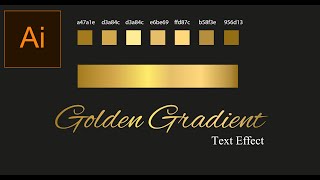 Golden gradient text effect in adobe illustrator  Adobe illustrator tutorial  Graphic Designing [upl. by Aekahs]