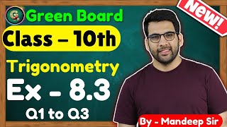 Class  10 Ex  83 Q  123 Trigonometry  New NCERT CBSE  Trigonometry class 10 [upl. by Asylla]