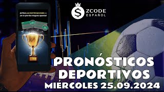 Pronósticos Deportivos para hoy MIÉRCOLES 25 septiembre 2024 [upl. by Erreit]