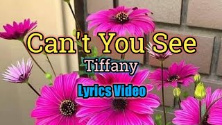 Cant You See  Tiffany Lyrics Video [upl. by Anillek]