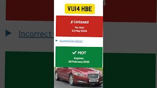 Jaguar XF Untaxed vehiclecheck vehicleenquiry vehicletax [upl. by Wilma]