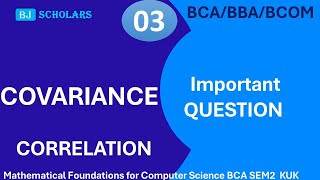 Covariance  important question of covariance  find covariance between x amp y Statistics  MFCS BCA [upl. by Maharba]