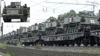 British armoured vehicles arrive by train in Germany 🇬🇧 🇩🇪 [upl. by Spike905]