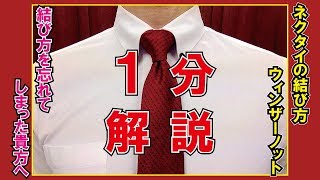 ネクタイの結び方【１分】簡単に思い出せる【ウィンザーノット】解説動画 [upl. by Eolanda32]