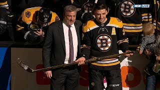 Patrice Bergeron 1000th game pregame ceremony 2919 [upl. by Lever]