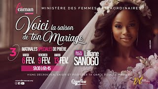 PRÉPARE TOI POUR CONCRÉTISER LA FAVEUR DU MARIAGE DANS TA VIE I 3e MATINALE I Pst Lilliane SANOGO [upl. by Reisfield125]