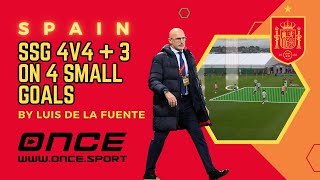 Spain  SSG 4v4  3 on 4 small goals by Luis de la Fuente [upl. by Walling162]