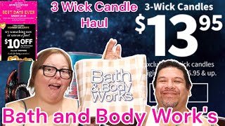 1395 3 Wick Candle Sale Haul  NEW Fall Candles  Bath and Body Works [upl. by Manly]