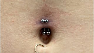 Double Navel Piercings  piercing doble de ombligo [upl. by Valer192]