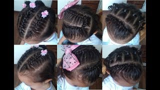 3 PEINADOS CON TRENCITAS FACILES PARA NIÑAS CON POCO CABELLO  CABELLO CORTO Mapi Tips [upl. by Aikyn]