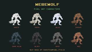 Werewolf Pixel Art Character [upl. by Poul]