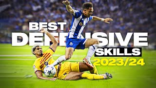 Crazy Football Defensive Skills amp Tackles 202324  HD [upl. by Yretsym]