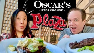 The BEST Steak at The Plaza Hotel OSCAR STYLE Oscars Steakhouse Downtown Las Vegas [upl. by Buckler]