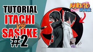 COMO COLORIR FÁCIL O ITACHI VS SASUKE  Cómo dibujar a Itachi vs Sasuke [upl. by Irmina]