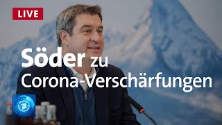 Bayerns Ministerpräsident Söder zu neuen MaßnahmenVerschärfungen in der CoronaPandemie [upl. by Harwell600]