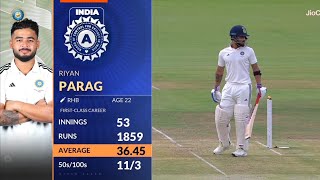 Riyan Parag Batting  Ball By Ball  Duleep Trophy 2024 [upl. by Neelyar]