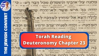 Deuteronomy Chapter 23  Torah Reading in Hebrew with English Translation  TORAH STUDY [upl. by Enytsirk]