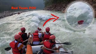 Actual POV of River Rafting Accident In Rishikesh With Us 😳  Red Team POV [upl. by Nymrak]