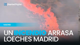 Un fuerte incendio arrasa una zona de pastos de Loeches [upl. by Peoples]