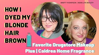 How I Dyed My Blonde Hair Brown  Favorite Drugstore Makeup  Caldrea Home Fragrance [upl. by Elaine128]