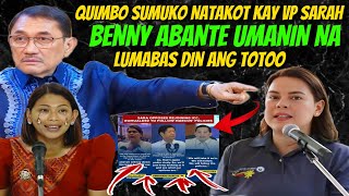 MAY UMAMIN NA QUIMBO NATAKOT KAY VP SARAH ABANTE HULING HULI❗️ [upl. by Mada]