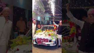 Wedding Car Awesome Entry  Decorated With Flowers and Fire entry wow [upl. by Imailiv586]