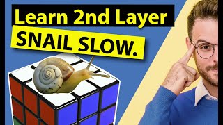 Solve 2nd Layer SLOW  Rubiks Cube Guide for Beginners  Part I [upl. by Enilatan]