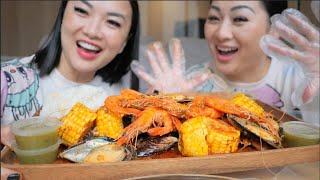 SEAFOOD BOIL THAI STYLE SISTERS MUKBANG  SASVlogs [upl. by Ilaire77]