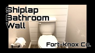 Shiplap Bathroom Accent Wall Install and How To DIY [upl. by Balthasar]