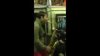 Epic Saxophone Battle in Subway ORIGINAL [upl. by Nicks]