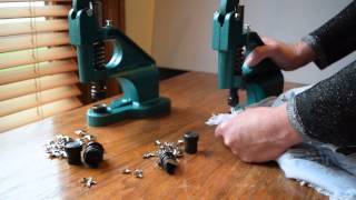 How To Stud Clothing DIY Studding Tool Hand Press Machine Setter [upl. by Eelrebma]