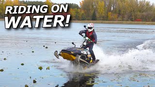 Trying to drive snowmobiles on the WATER Will they SINK [upl. by Omer]