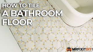 How to Tile a Bathroom Floor  DIY Bathroom Remodel [upl. by Bergh]