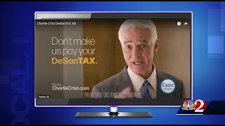 Factchecking Charlie Crists TV ad claiming DeSantis will impose tax following Reedy Creek fallout [upl. by Kiyohara]