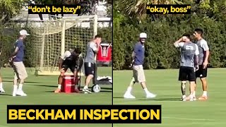 Beckham funny inspection during MESSI training before joining Argentina  Football News Today [upl. by Yespmed]