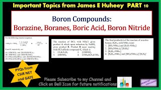 Boron Compounds Borazine Boranes Boric Acid Boron Nitride [upl. by Leavy]