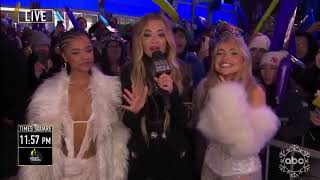 Sabrina Carpenter with Tyla amp Rita Ora at New Years Rockin Eve in Times Square [upl. by Arikahs880]