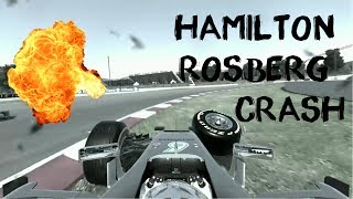 Hamilton and Rosberg Crash Spain 2016 Recreation [upl. by Yenttihw]