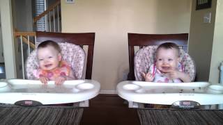 11 Month Old Twins Dancing to Daddys Guitar [upl. by Enisaj]