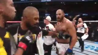 Fabricio Werdum Kicks Edmond Tarverdyan after defeating Travis Browne at UFC 203 [upl. by Yrahca]