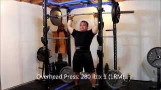 Overhead Press 280 lb x 1 1RM [upl. by Huberto]